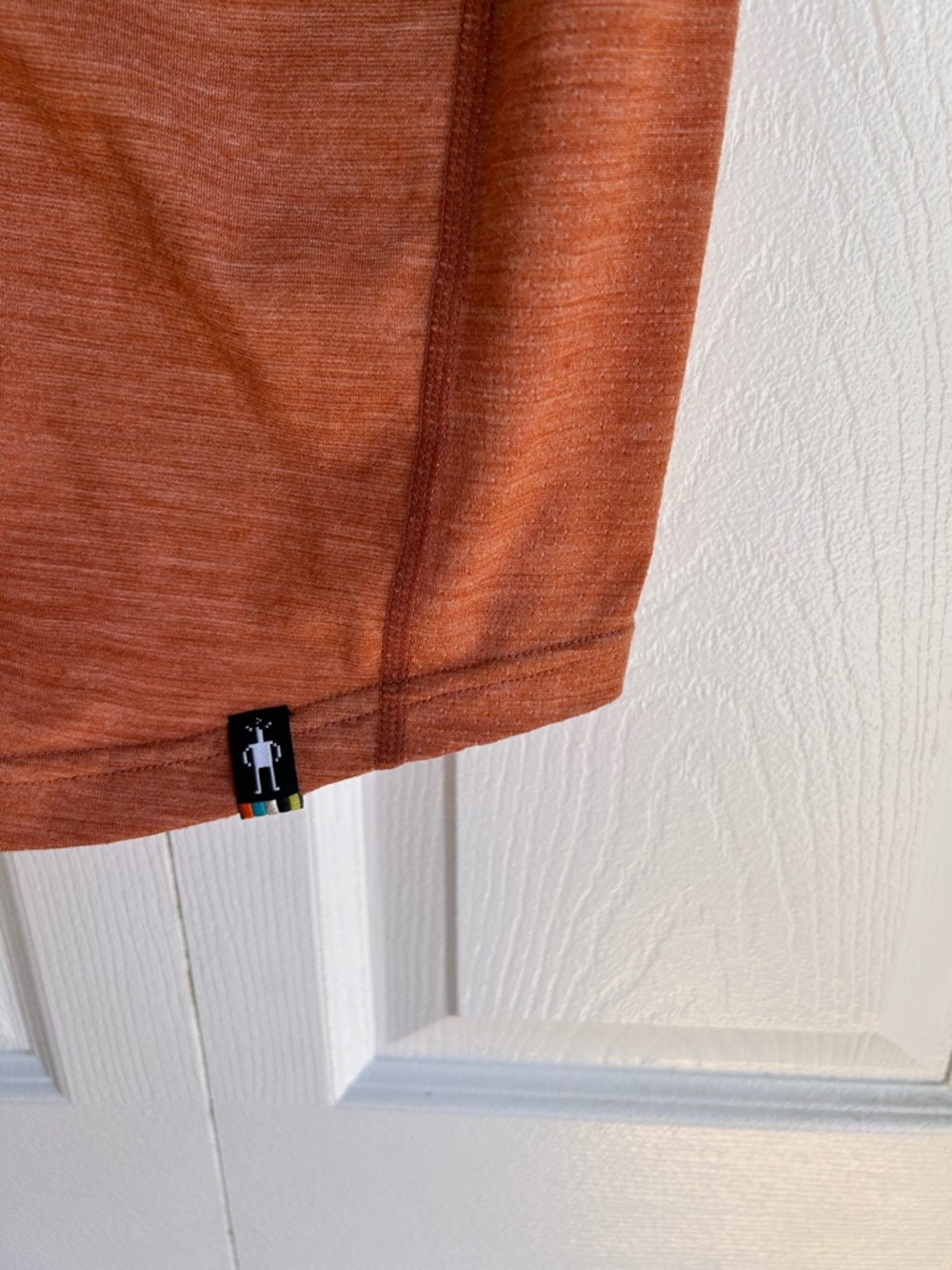 Smartwool MerinoSport 150 Shirt Mens L Wool Blend Orange Button Up Short Sleeve - Picture 4 of 4